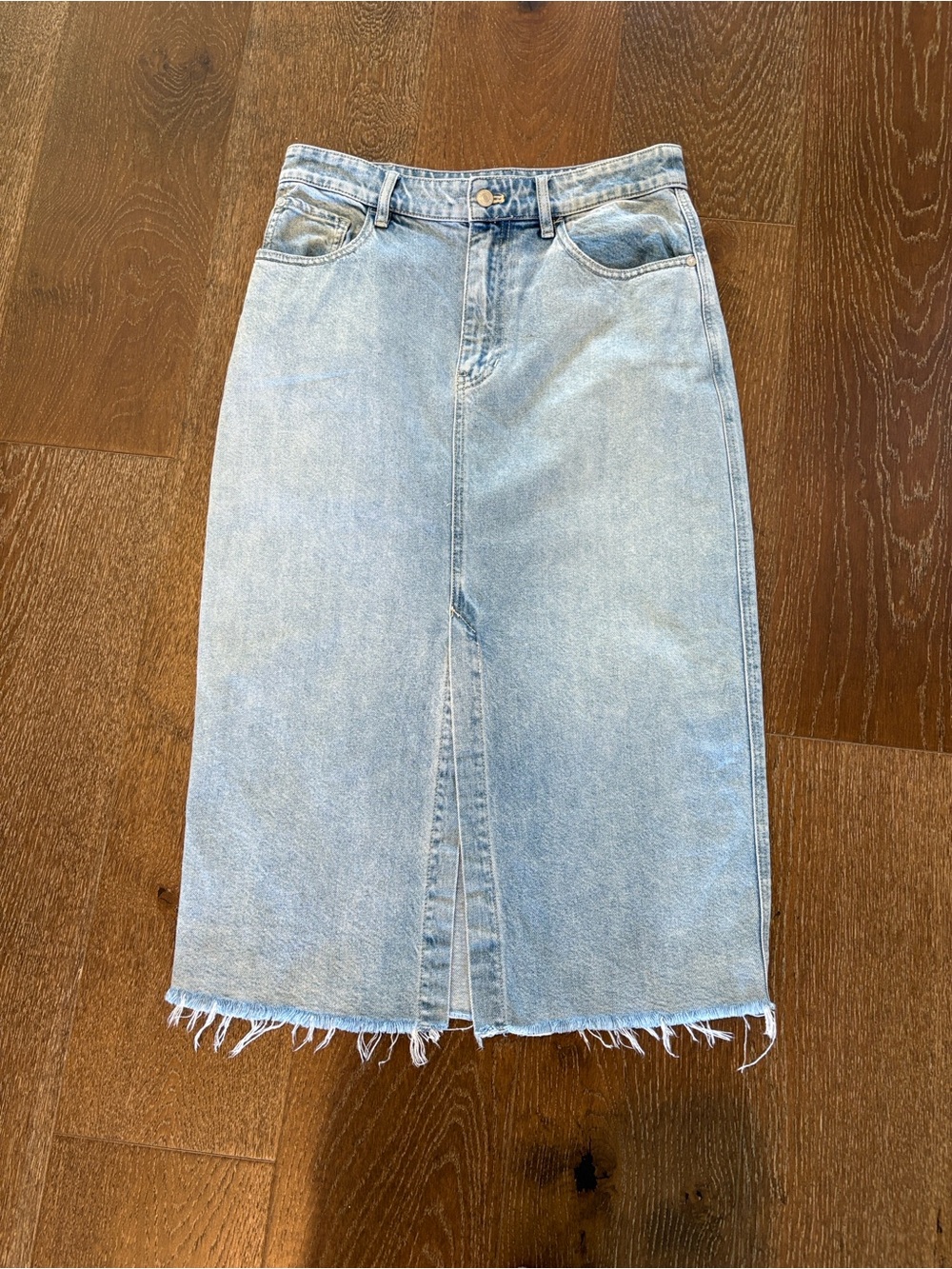 Free People We The Free Come As You Are Denim Maxi Skirt Light Wash - Fits small